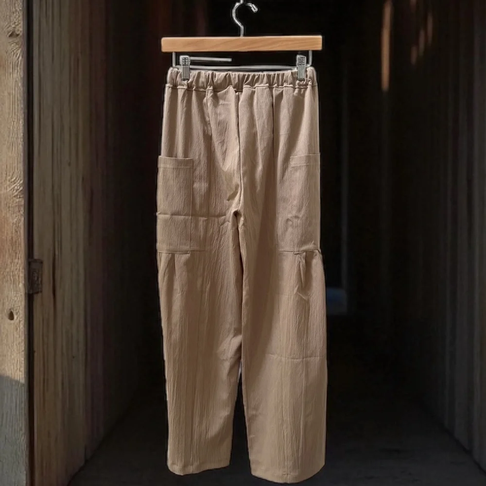 NWOT Women’s Tan Wide Leg Casual Bohemian Pants! S/M - Picture 2 of 7